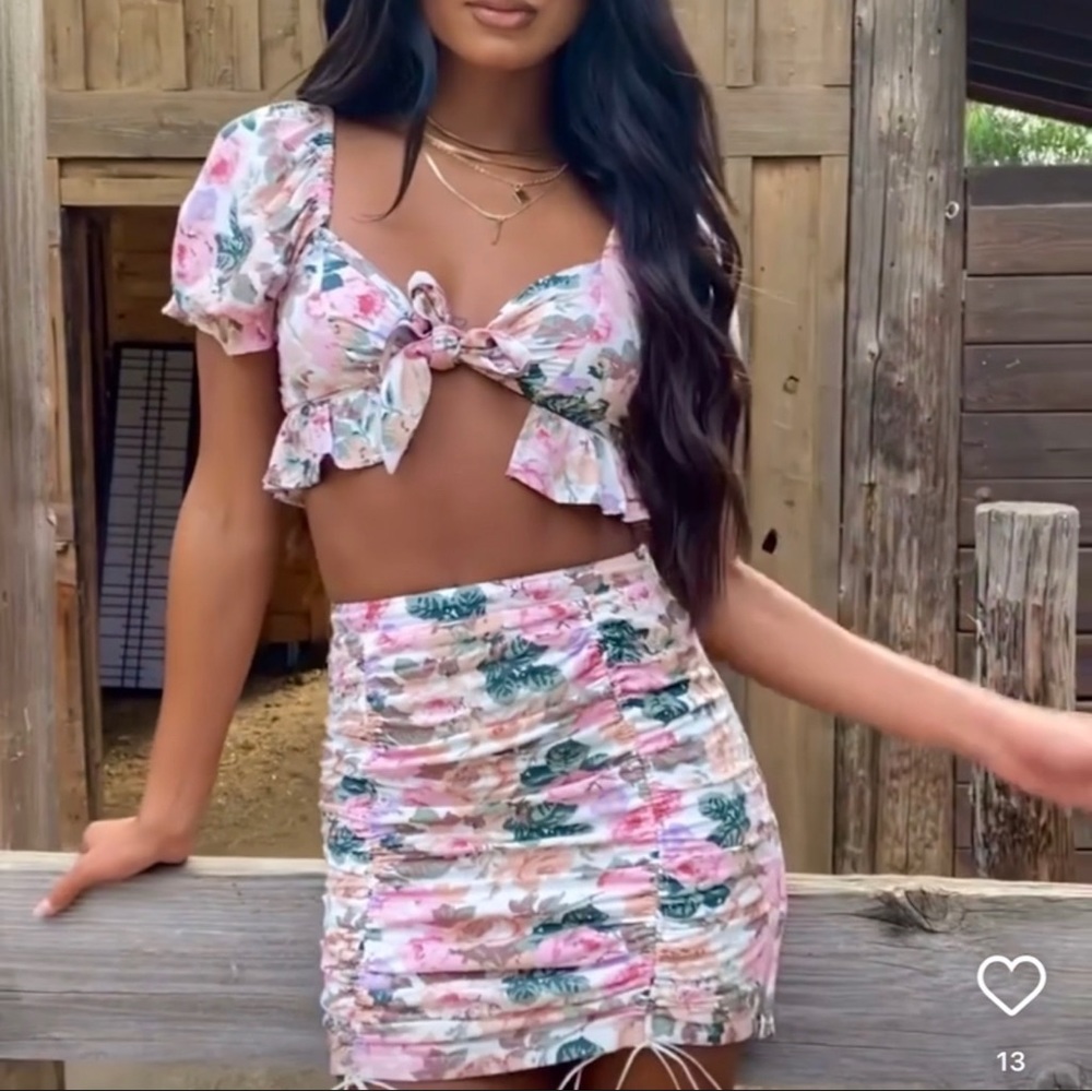 O.Vianca Floral Skirt Set